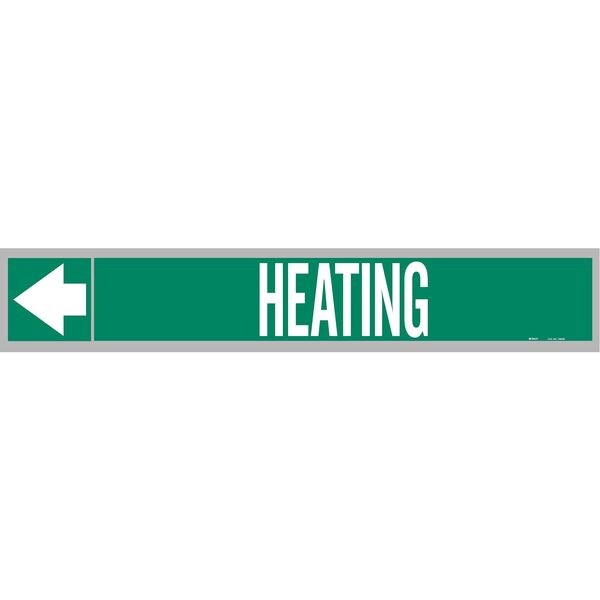 Brady Pipe Marker, Heating, Wht Leg., 1in.Hx8in.W - 109038