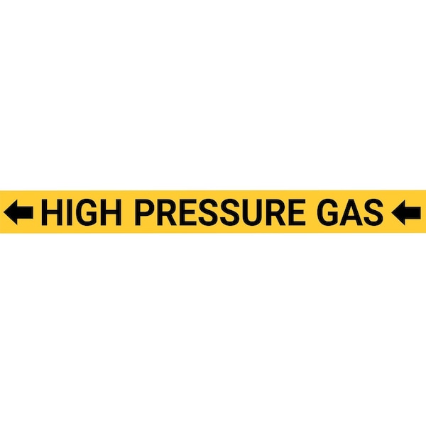 Creative Safety Supply High Pressure Gas Pipe Marking Label, No Arrows, 2.5in to 7.9in Diameter Pipes - PM10057-M-N