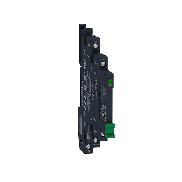 Relevador preensamblado, Relevadores de estado sólido Harmony, 2A, conmutación de cero voltaje, sockets de tornillo, entrada de 16...30V DC, salida de 24...250V AC - SSL1A12BDPV