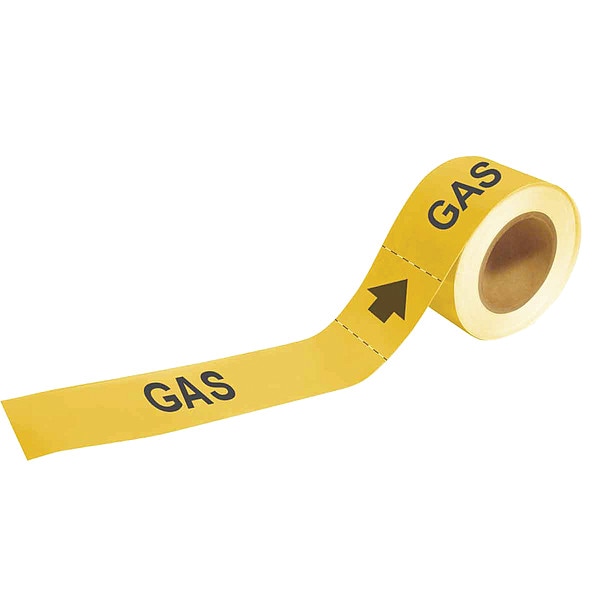 Brady Pipe Marker, Gas, 2 In.H - 73893