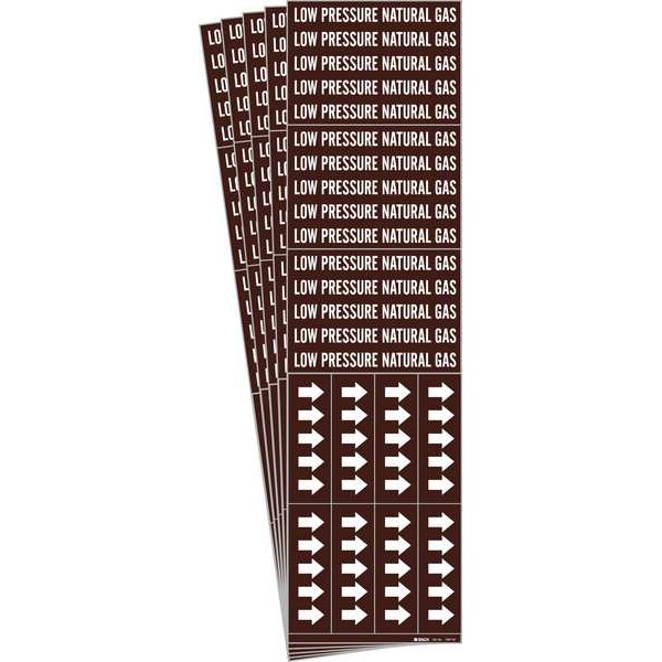 Brady Pipe Marker, Low Pressure Natural Gas, PK5, 7387-3C-PK - 7387-3C-PK