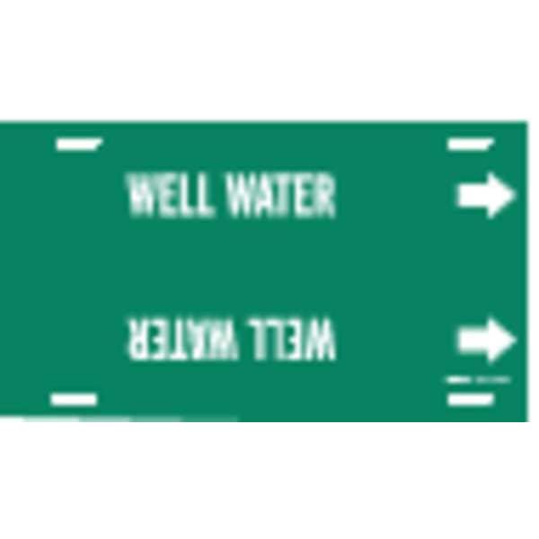 Brady Pipe Marker, Well Water, Grn, 8 to 9-7/8 In - 4156-G