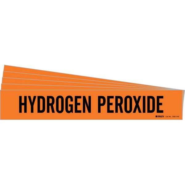 Brady Pipe Marker, Black, Hydrogen Peroxide, PK5, 7383-1HV-PK - 7383-1HV-PK