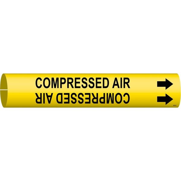 Brady Pipe Marker, Compressed Air, Yel, 4 to 6 In - 4032-D