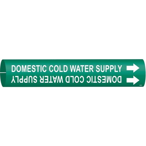 Brady Pipe Marker, Domestic Cold Water Supply, 4050-B - 4050-B