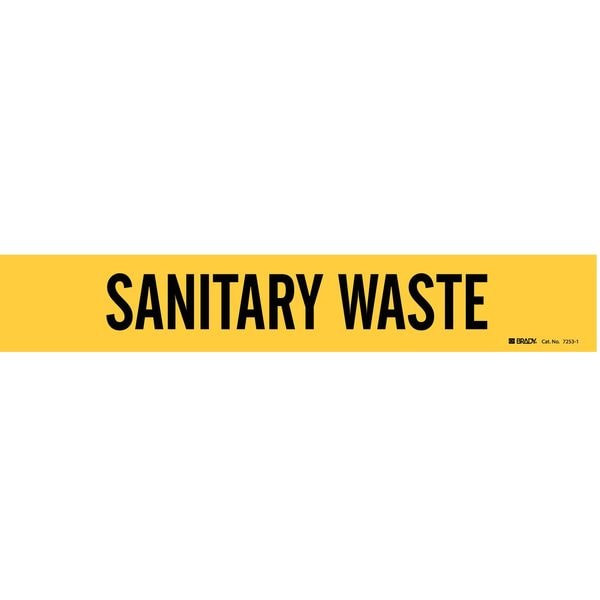 Brady Pipe Mrkr, Sanitary Waste, 2-1/2to7-7/8 In - 7253-1