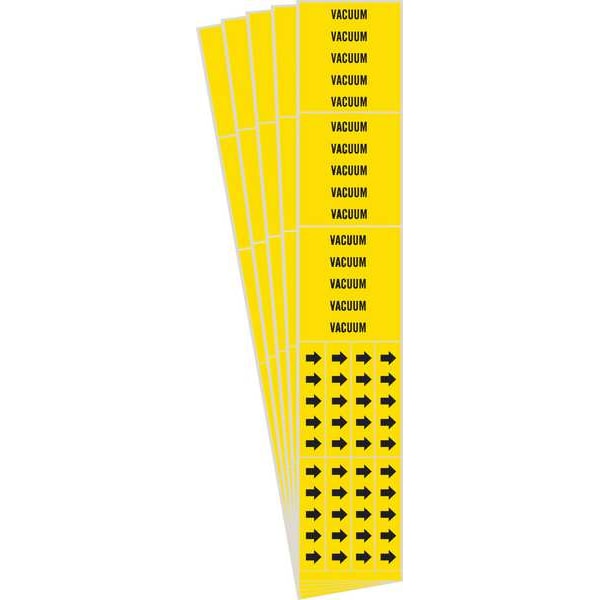 Brady Pipe Marker, Adhesive, Black, Vacuum, PK5, 7291-3C-PK - 7291-3C-PK