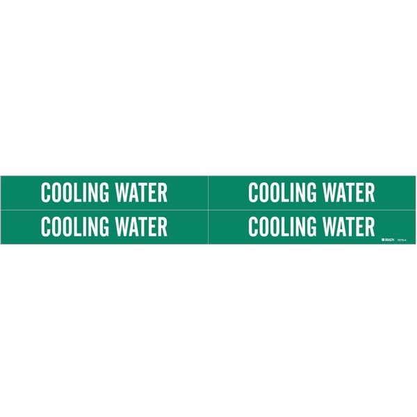 Brady Pipe Marker, Cooling Water, 3/4to2-3/8 In - 7070-4