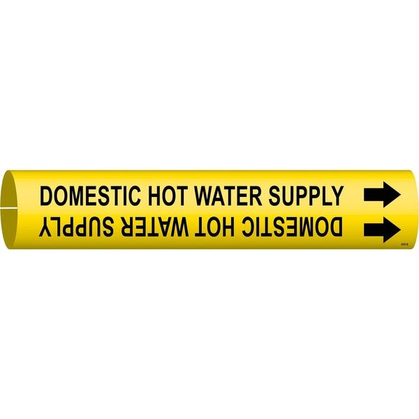 Brady Pipe Marker, Domestic Hot Water Supply, Y, 4053-B - 4053-B