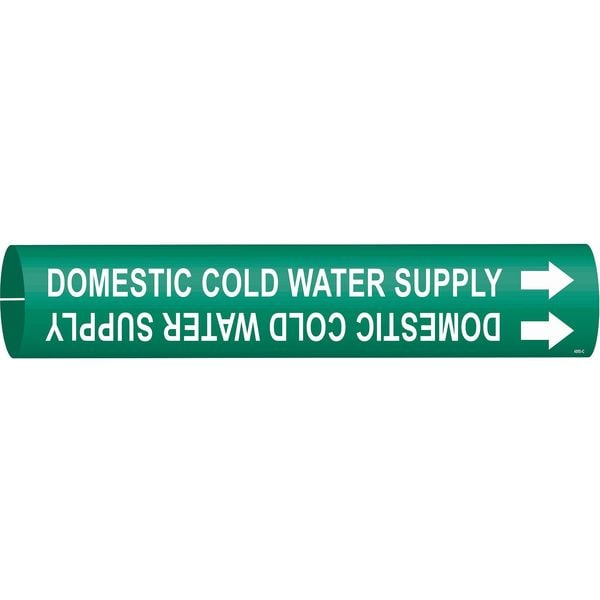 Brady Pipe Marker, Domestic Cold Water Supply, 4050-C - 4050-C