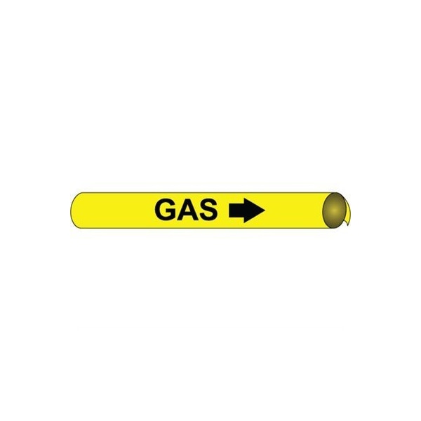 Nmc Pipemarker Strap-On, Gas B/Y, Fits 6"-8 - F4049