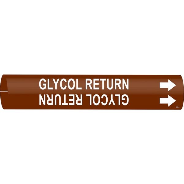 Brady Pipe Marker, Glycol Return, 4201-A - 4201-A
