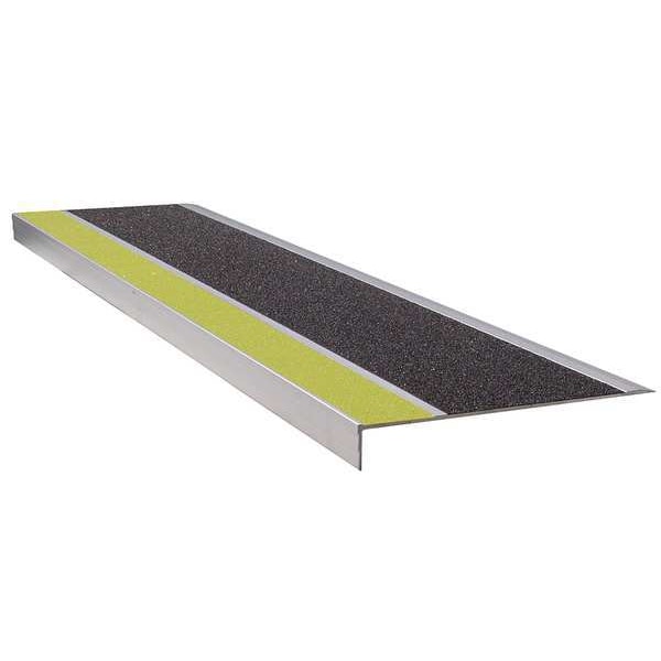 Wooster Products Stair Tread, Ylw/Blk, 48in W, Extruded Alum - 300YB4
