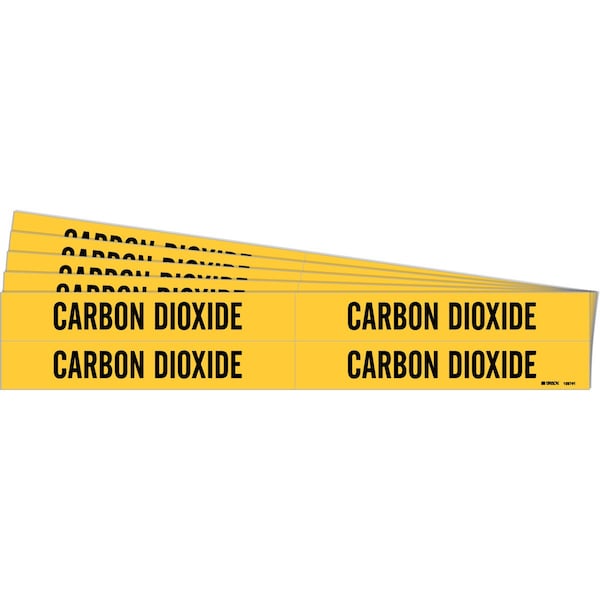 Brady CARBON DIOXIDE Pipe Marker Style 4 Polyester Black on Yellow 4 per Card, 5 PK - 105741-PK
