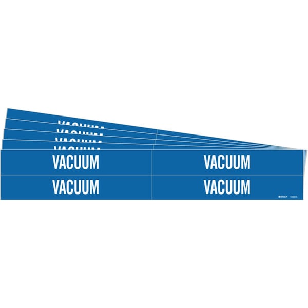 Brady VACUUM Pipe Marker Style 4 White on Blue 4 per Card, 5 PK - 105813-PK