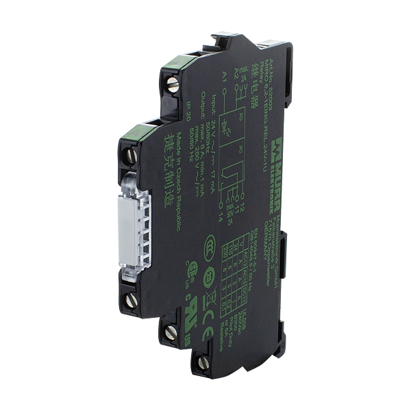 Murr Elektronik MIRO 6.2.24V-1U RELÉ DE ENTRADA, EN: 24 VAC/DC - SALIDA: 250 VAC/DC / 6 A, 1 C/O - Tornillo de terminal de 6,2 mm - 52003.