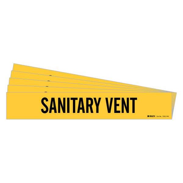 Brady Pipe Marker, Black, Sanitary Vent, PK5, 7252-1HV-PK - 7252-1HV-PK