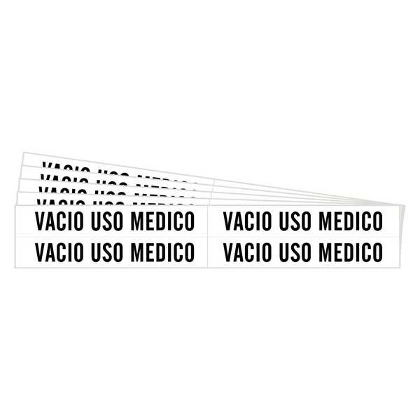 Brady Pipe Marker, Black, Vacio Uso Medico, PK5, 83551-PK - 83551-PK