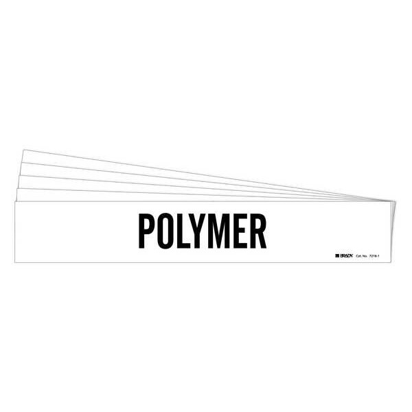 Brady Pipe Marker, Adhesive, Black, Polymer, PK5, 7216-1-PK - 7216-1-PK