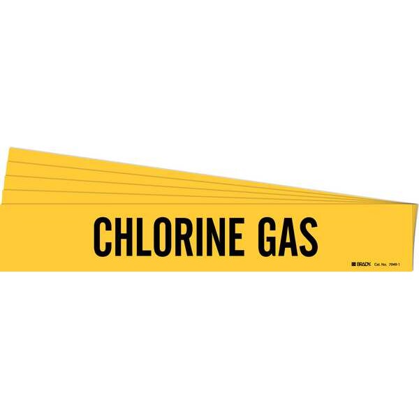 Brady Pipe Marker, Black, Chlorine Gas, PK5, 7049-1-PK - 7049-1-PK