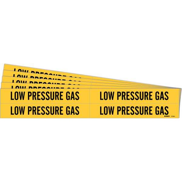 Brady Pipe Marker, Black, Low Pressure Gas, PK5, 7176-4-PK - 7176-4-PK