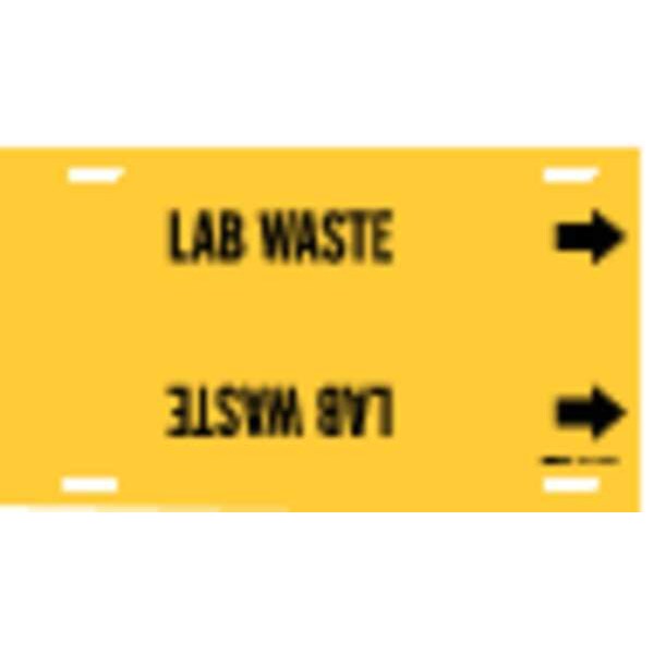 Brady Pipe Marker, Lab Waste, Yel, 6 to 7-7/8 In - 4226-F
