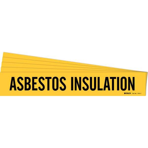 Brady Pipe Marker, Asbestos Insulation, PK5, 7019-1-PK - 7019-1-PK