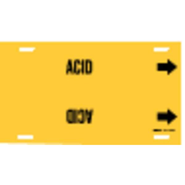 Brady Pipe Marker, Acid, Yellow, 10 to 15 In - 4000-H