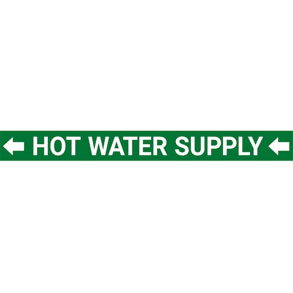 Creative Safety Supply Hot Water Supply Pipe Marking Label, Arrows Facing Left, 1.5in to 2.4in Diameter Pipes - PM10055-S-L