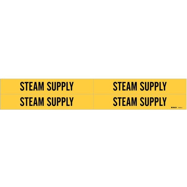 Brady Pipe Marker, Steam Supply, Y, 3/4to2-3/8 In - 7272-4