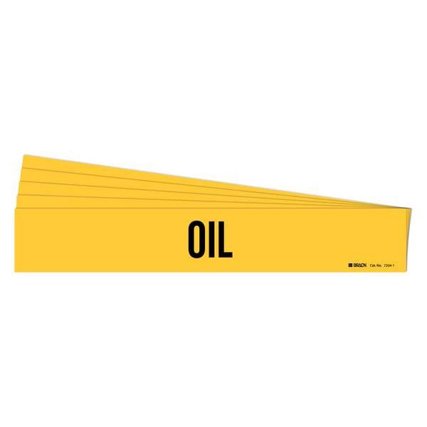 Brady Pipe Marker, Adhesive, Black, Oil, PK5, 7204-1-PK - 7204-1-PK