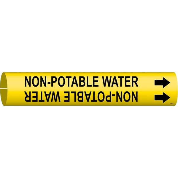 Brady Pipe Mrkr, Non-Potable Water, 1-1/2to2-3/8, 4102-B - 4102-B