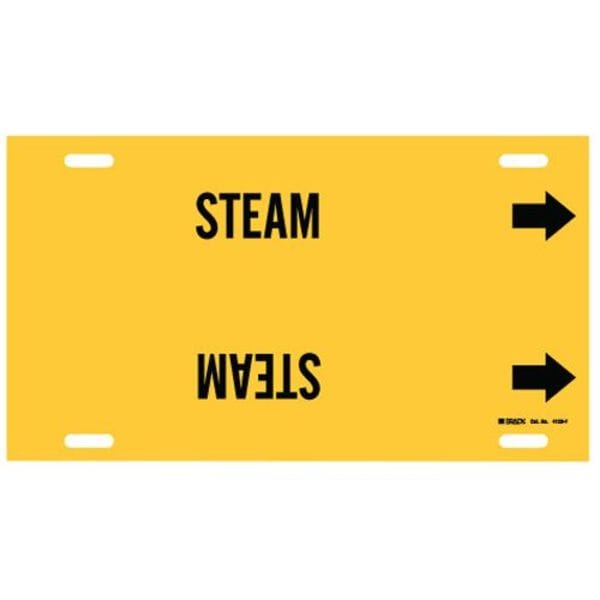 Brady Pipe Marker, Steam, Yellow, 6 to 7-7/8 In - 4129-F