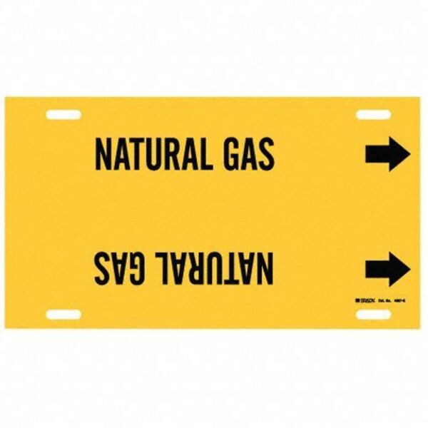 Brady Pipe Marker, Natural Gas, Yel, 8 to9-7/8 In - 4097-G