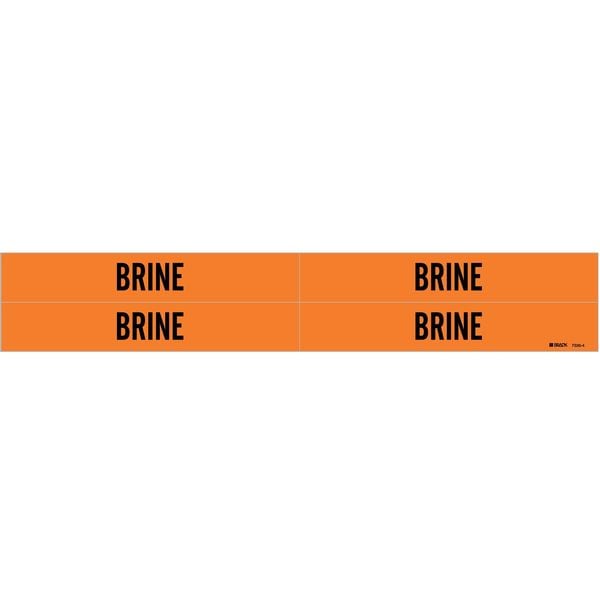 Brady Pipe Marker, Brine, Orange, 3/4 to 2-3/8 In - 7336-4