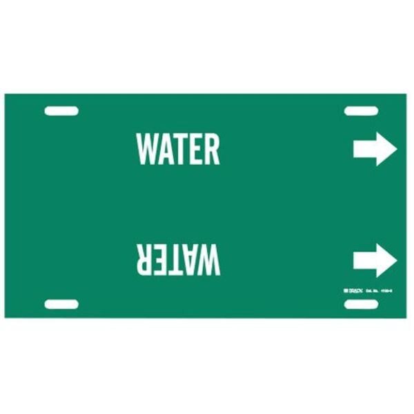 Brady Pipe Marker, Water, Green, 10 to 15 In - 4155-H