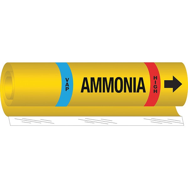 Brady Ammonia Pipe Marker, IIAR, 2 to 8In, 58007 - 58007