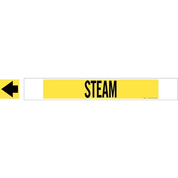 Brady Pipe Marker, Steam, Yellow, 8 In or Greater, 5767-HPHV - 5767-HPHV