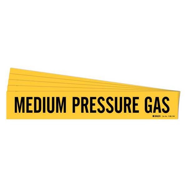 Brady Pipe Marker, Medium Pressure Gas, PK5, 7189-1HV-PK - 7189-1HV-PK
