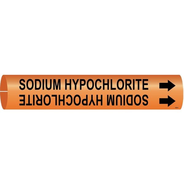 Brady Pipe Mrkr, Sodium Hypochlorite, 3/4to1-3/8 - 4362-A