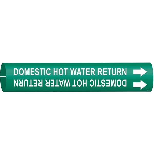 Brady Pipe Marker, Domestic Hot Water Return, Gn, 4317-A - 4317-A