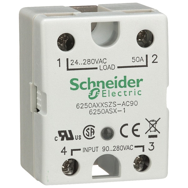 Relevador de Estado Sólido Schneider Electric, 90 a 280VAC, 50A - 6250AXXSZS-AC90