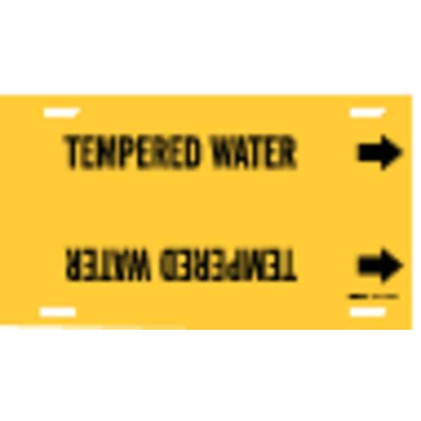 Brady Pipe Marker, Tempered Water, Y, 8to9-7/8 In - 4140-G