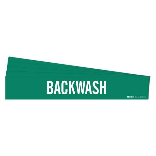 Brady Pipe Marker, Adhesive, White, Backwash, PK5, 7020-1HV-PK - 7020-1HV-PK