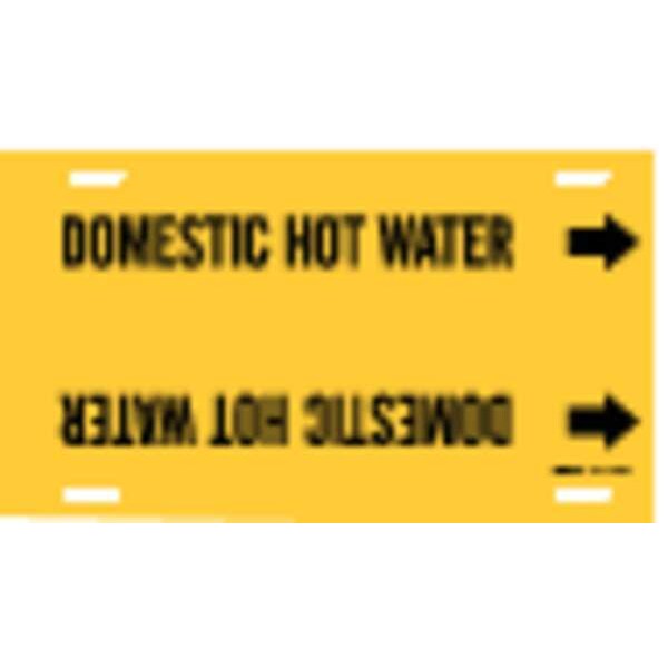 Brady Pipe Mrkr, Domestic Hot Water, 8to9-7/8 In, 4051-G - 4051-G