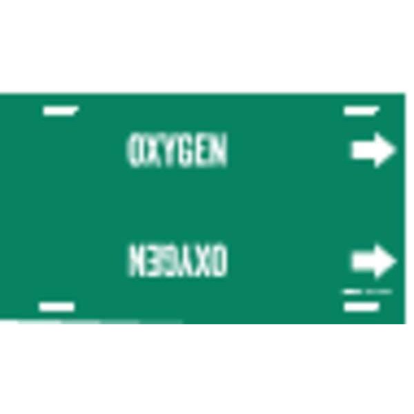 Brady Pipe Marker, Oxygen, Green, 6 to 7-7/8 In - 4106-F