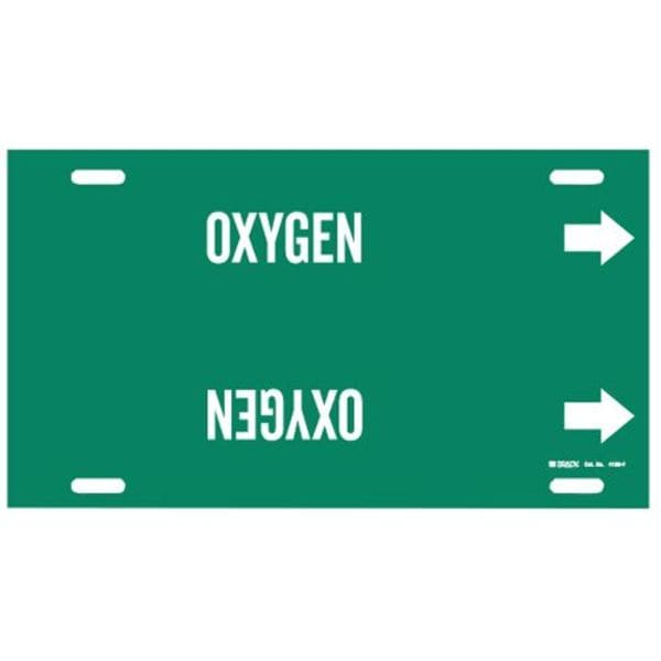Brady Pipe Marker, Oxygen, Green, 6 to 7-7/8 In - 4106-F