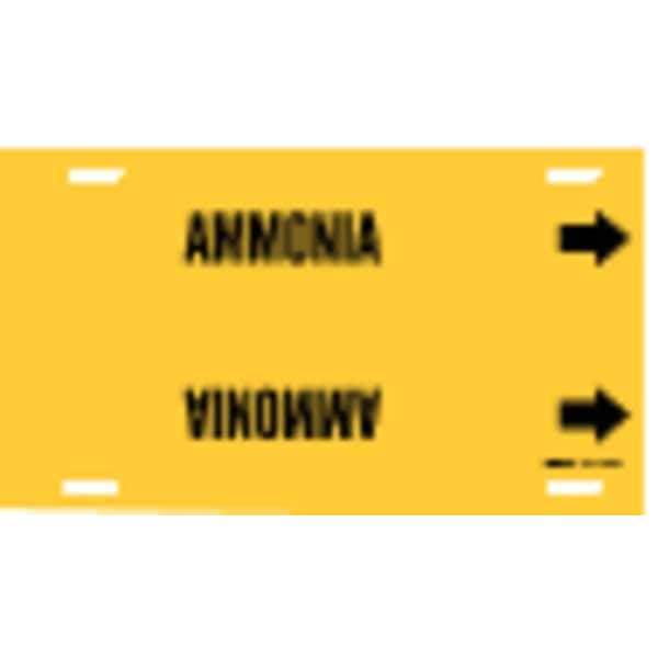 Brady Pipe Marker, Ammonia, Yellow, 8 to 9-7/8 In - 4005-G