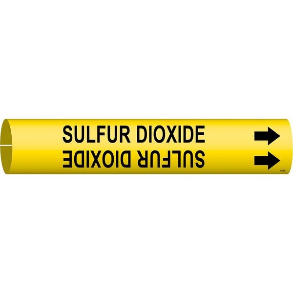Brady Pipe Marker, Sulfur Dioxide, Yel, 4 to 6 In - 4135-D