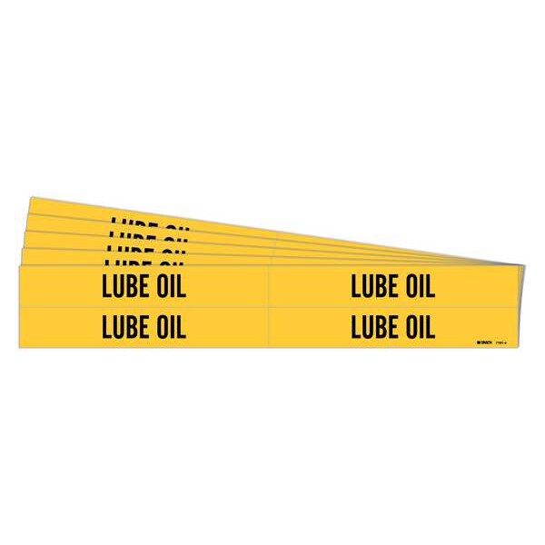 Brady Pipe Marker, Adhesive, Black, Lube Oil, PK5, 7181-4-PK - 7181-4-PK